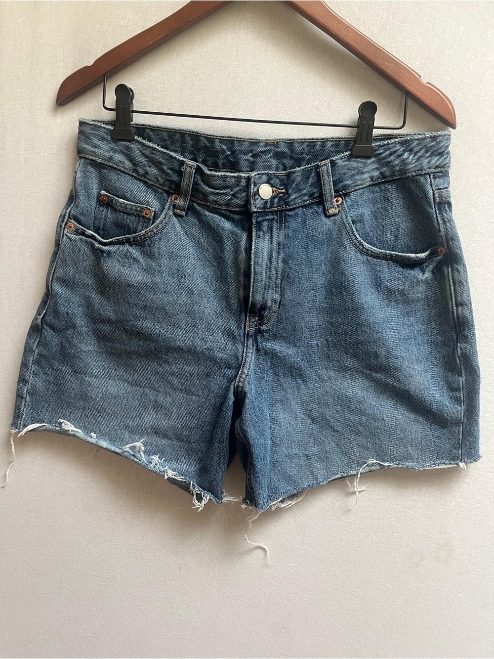 Dr Denim Rose Raw Hem Cutoff Denim Festival Shorts Size 29